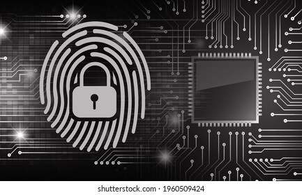 Finger print network cyber security background.