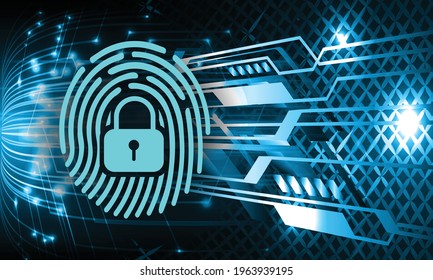 Finger print network cyber security background.