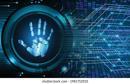 Finger print network cyber security background.