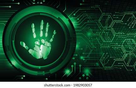 Finger print network cyber security background.