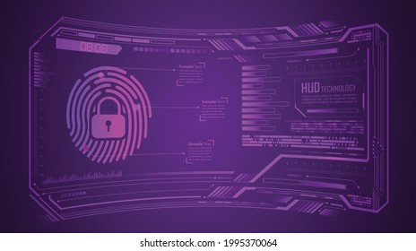 Finger print network cyber security background.