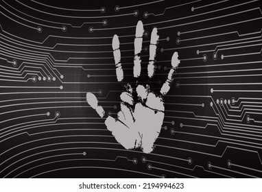 Fingerabdruck-Netzwerk Cyber-Sicherheitshintergrund.