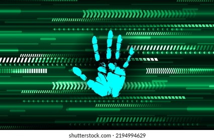 Fondo de ciberseguridad de la red de impresión de dedos.