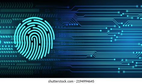 Finger print network cyber security background.