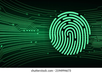 Fingerabdruck-Netzwerk Cyber-Sicherheitshintergrund.