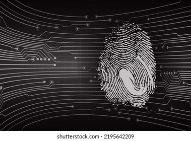 Finger print network cyber security background.
