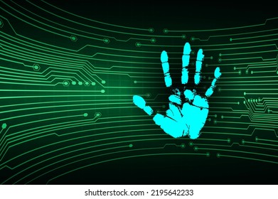 Fondo de ciberseguridad de la red de impresión de dedos.