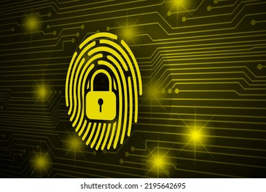 Finger print network cyber security background.