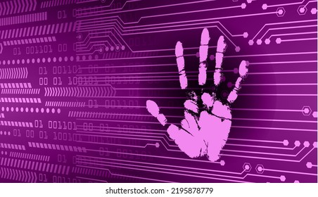 Finger print network cyber security background.