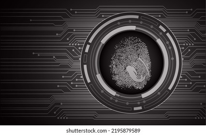 Finger print network cyber security background.