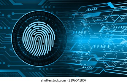 Finger print network cyber security background. hand