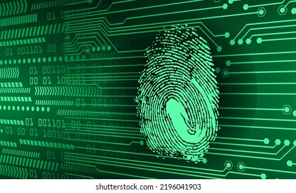 Finger print network cyber security background.