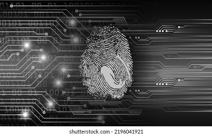 Finger print network cyber security background. hand