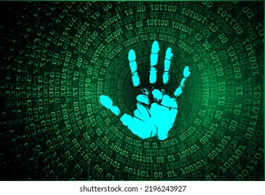 Fondo de ciberseguridad de la red de impresión de dedos.