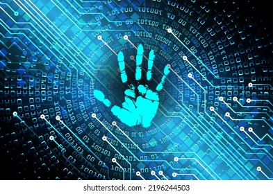 Fondo de ciberseguridad de la red de impresión de dedos.
