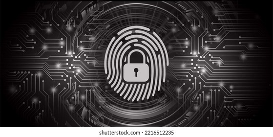 Fondo de ciberseguridad de la red de impresión de dedos.