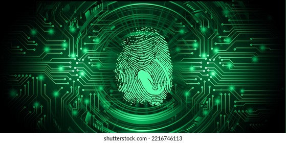 Finger print network cyber security background.