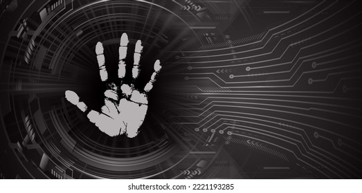 Finger print network cyber security background.