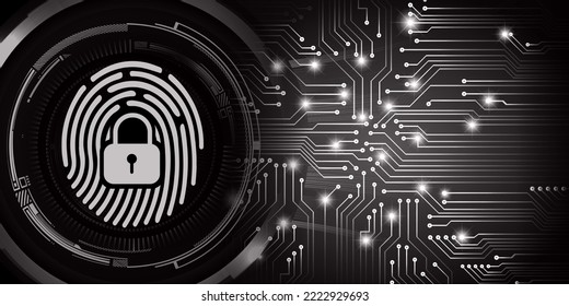 Fondo de ciberseguridad de la red de impresión de dedos.
