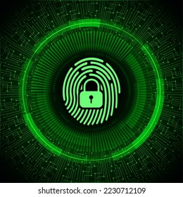 Finger print network cyber security background.