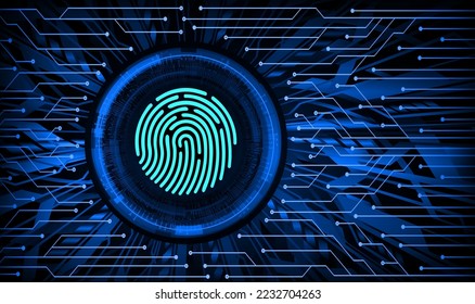 Finger print network cyber security background.