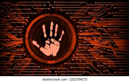 Finger print network cyber security background.
