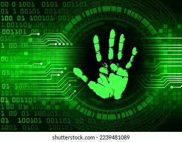 Finger print network cyber security background.