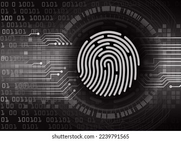 Finger print network cyber security background.