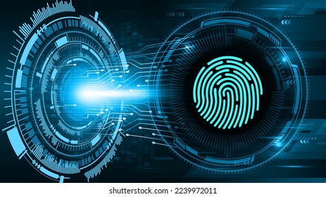 Finger print network cyber security background.