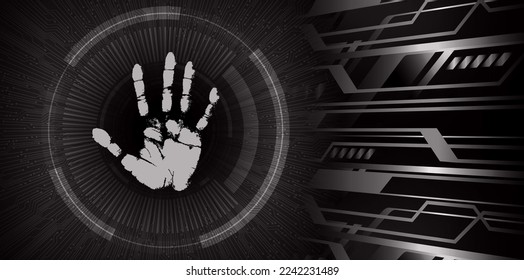 Finger print network cyber security background.
