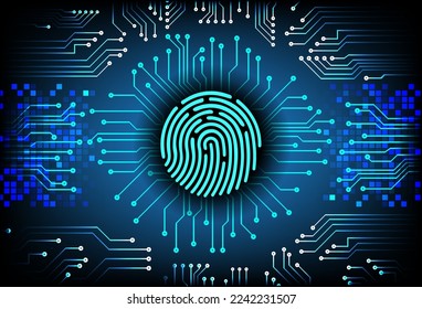 Finger print network cyber security background.
