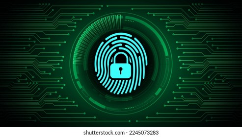 Finger print network cyber security background.