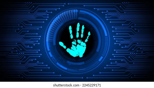 Finger print network cyber security background.