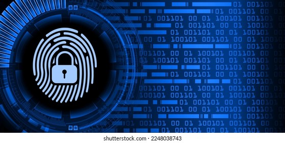 Finger print network cyber security background.