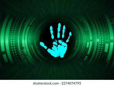 Fingerabdruck-Netzwerk Cyber-Sicherheitshintergrund.