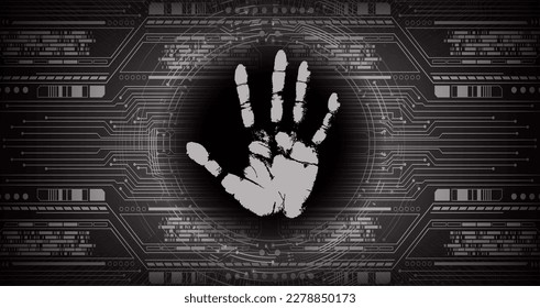 Finger print network cyber security background.