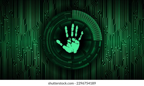 Finger print network cyber security background.
