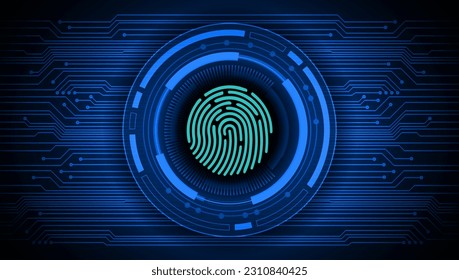 Finger print network cyber security background.