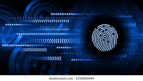 Fondo de ciberseguridad de la red de impresión de dedos.