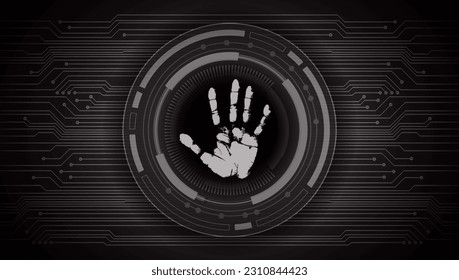 Fondo de ciberseguridad de la red de impresión de dedos.