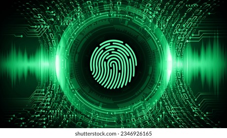 Fondo de ciberseguridad de la red de impresión de dedos.