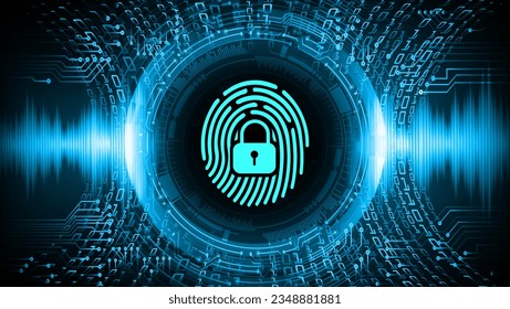 Finger print network cyber security background.