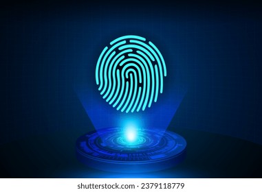 Finger print network cyber security background.