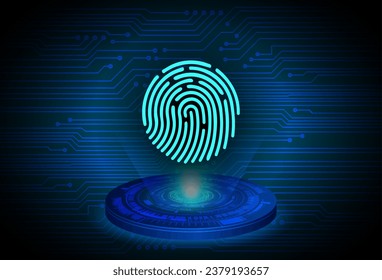 Finger print network cyber security background.