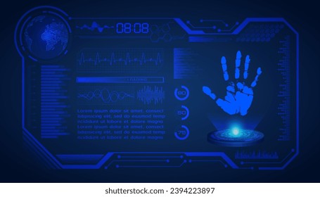 Finger print network cyber security background.
