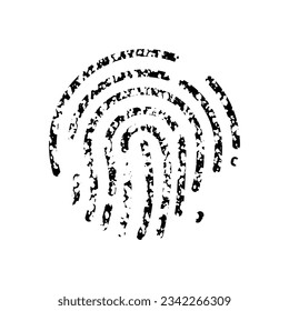 Finger Print Pictogram. Thumbprint, Fingerprint Sign. ID Symbol. Biometric Identification Silhouette Icon. Unique Human Imprint. Security and Protection, Safe Password. Isolated Vector Illustration.