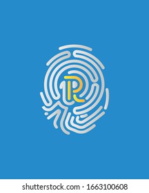 Finger Print R Logo Identity