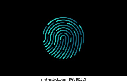 Finger print for safty.Finger scan Privacy vector design.