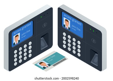 Finger print scan for enter security system, Biometric access control. Digital touch scan identification or electronic sensor authentication.