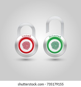 Finger print scan locker locked unlocked